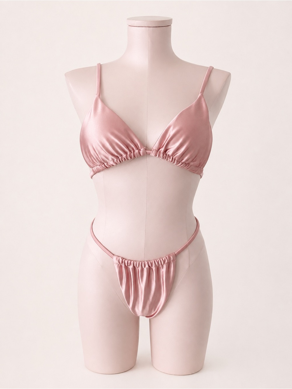 Silky Pink Satin One Piece Swim